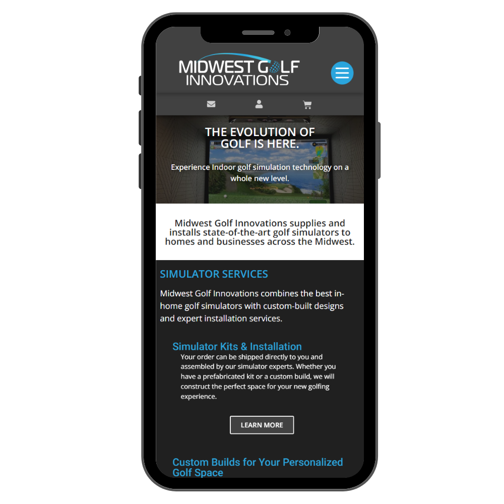 Agile Interactive - Our Work with Midwest Golf Innovations - Mobile View