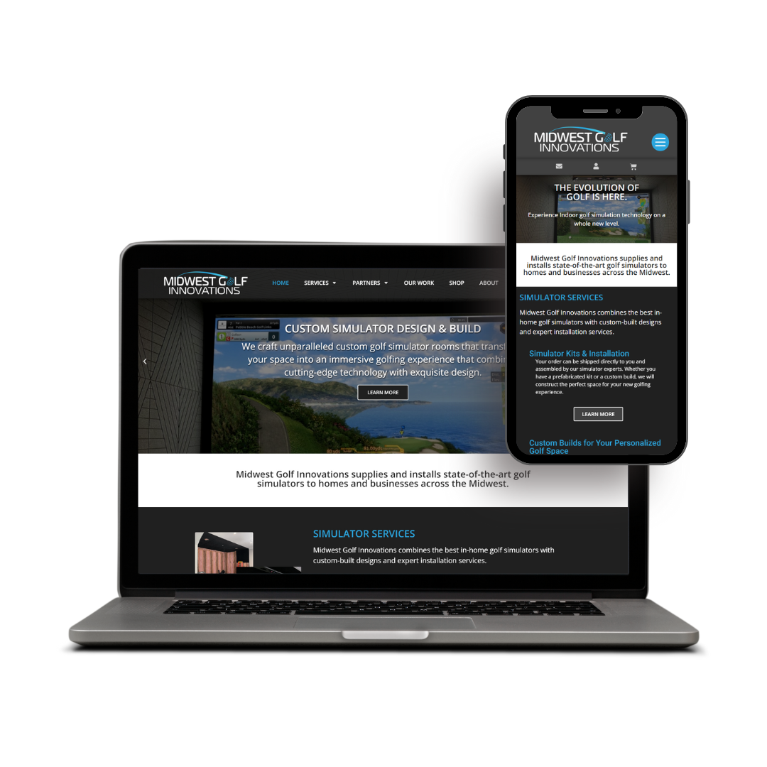 Agile Interactive - Our Work with Midwest Golf Innovations - Mobile & Desktop View