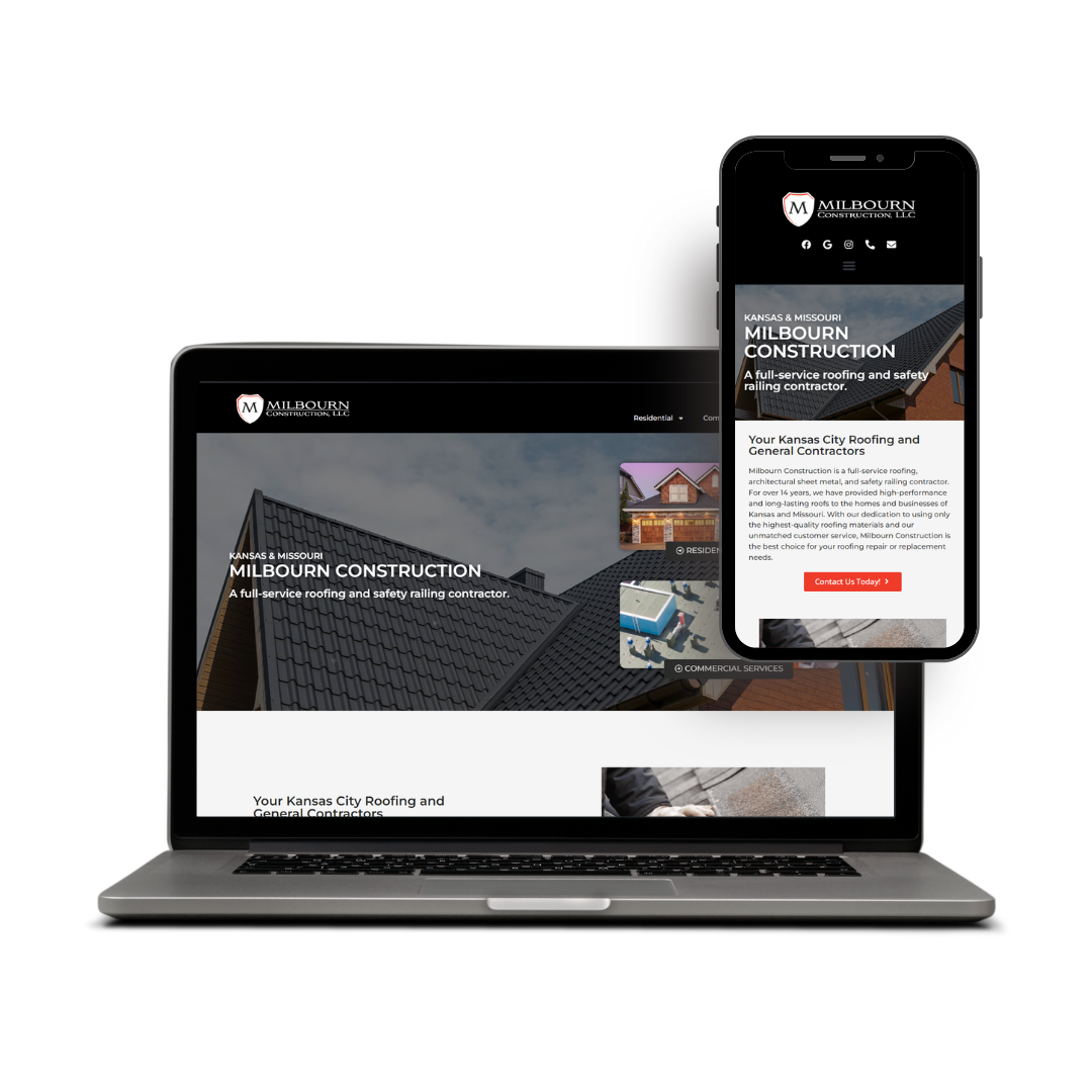 Agile Interactive - Our Work with Milbourn Construction - Mobile & Desktop View